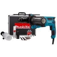 Makita HR2631FTX4 Combihamer 230 V + stofafzuigset, boor- en beitelset in Koffer