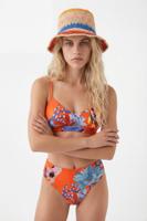 Driehoekige bikinitop met koraal - ORANGE - XS