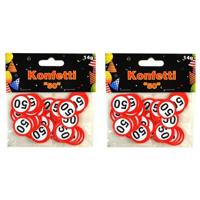Confetti 50 jaar met verkeersborden -2x zakje van 14 gram - themafeest 50 jaar - feestversiering