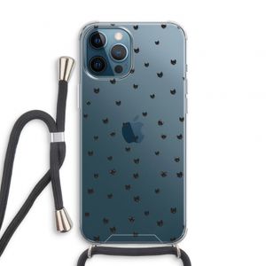 Kleine kattenkopjes: iPhone 12 Pro Transparant Hoesje met koord