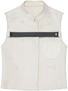 Courrèges veste à effet usé - Blanc