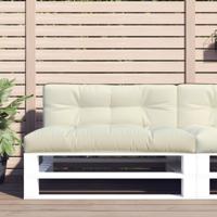 VidaXL Palletkussen 120x40x12 cm stof crèmekleurig