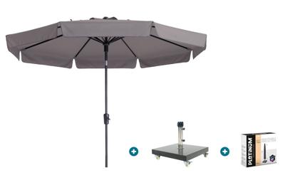 Madison Flores Luxe stokparasol Ø300 cm. - Taupe met Granada voet en hoes