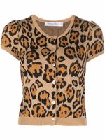 Christian Dior Pre-Owned haut en maille à motif animalier (2010) - Marron