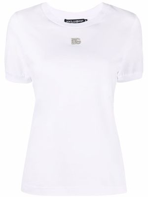 Dolce & Gabbana t-shirt à plaque logo - Blanc