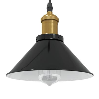 Hanglamp in hoogte verstelbaar E27 22 cm metaal glanzend zwart