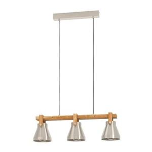 EGLO Cawton Hanglamp - E27 - 76 cm - Grijs|Bruin - Staal|Hout