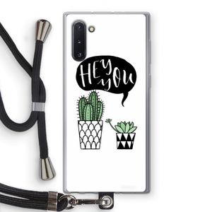 Hey you cactus: Samsung Galaxy Note 10 Transparant Hoesje met koord