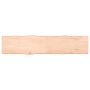 Tafelblad natuurlijke rand 180x40x6 cm massief eikenhout