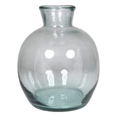 Floran Bol bloemenvaas - glas - transparant - smalle hals - 18 x 18 cm