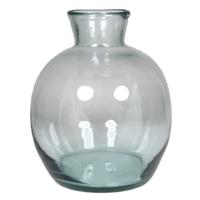 Floran Bol bloemenvaas - glas - transparant - smalle hals - 18 x 18 cm
