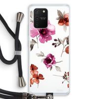 Geschilderde bloemen: Samsung Galaxy S10 Lite Transparant Hoesje met koord