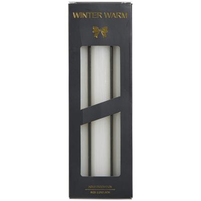 Leen Bakker - Dinerkaars Winterwarm Off-white - 6 Stuks - Paraffine - Wit - H21.5 Cm