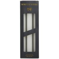 Leen Bakker - Dinerkaars Winterwarm Off-white - 6 Stuks - Paraffine - Wit - H21.5 Cm