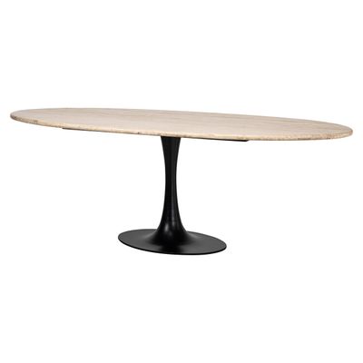 Richmond Ovale Eettafel 'Hampton' Travertin, 230 x 100cm