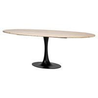 Richmond Ovale Eettafel Hampton Travertin, 230 x 100cm - Zwart - Ovaal - thumbnail