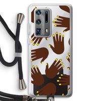 Hands dark: Huawei P40 Pro Plus Transparant Hoesje met koord