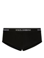 Dolce & Gabbana slip en coton à taille à logo - Noir