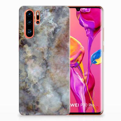 Huawei P30 Pro | TPU | Siliconen hoesje | Marmer Grijs