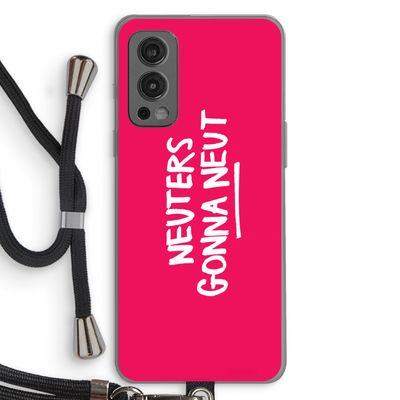 Neuters (roze): OnePlus Nord 2 5G Transparant Hoesje met koord