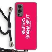 Neuters (roze): OnePlus Nord 2 5G Transparant Hoesje met koord