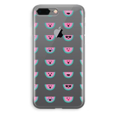 Smiley watermeloenprint: iPhone 8 Plus Transparant Hoesje