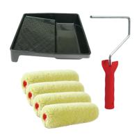 Sorex Verfrollers schilderen set - met beugel en verfbak - 4x vacht verfrollers - breedte 18 cm
