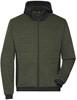 James & Nicholson JN1844 Men´s Padded Hybrid Jacket - /Olive-Melange/Black - L