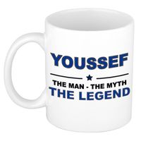 Naam cadeau mok/ beker Youssef The man, The myth the legend 300 ml - Naam mokken