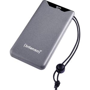 Intenso F10000 Powerbank 10000 mAh Quick Charge, USB PD LiPo USB-A, USB-C Grijs Statusweergave