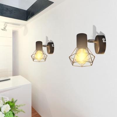 VidaXL Wandlampen 2 st met led industriële stijl zwart