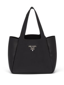 Prada sac cabas à plaque logo - Noir