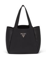 Prada sac cabas à plaque logo - Noir - thumbnail