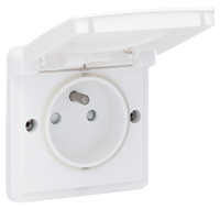 Niko Hydro waterdicht stopcontact 1-voudig met penaarde wit