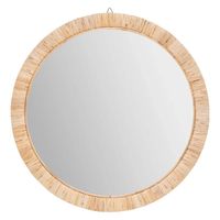 Spiegel/wandspiegel rond D60 cm rotan beige - Spiegels - thumbnail