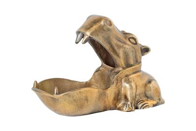 Decoratieve Schaal HIPPO 30cm aluminium messing - 44883