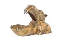 Decoratieve Schaal HIPPO 30cm aluminium messing - 44883