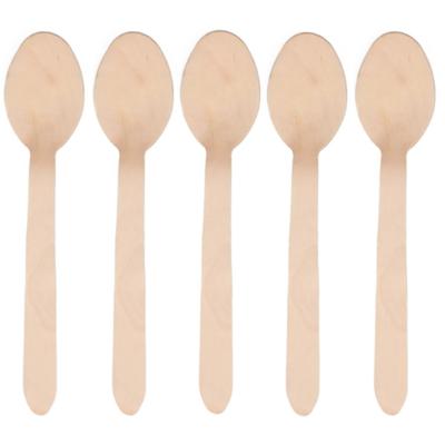 100x Houten bestek wegwerp lepels 16 cm