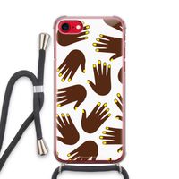 Hands dark: iPhone SE 2020 Transparant Hoesje met koord