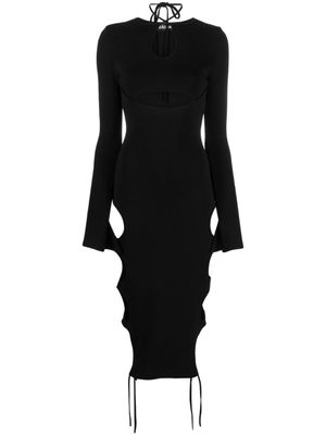 ANDREĀDAMO robe en maille à découpes - Noir