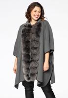 Poncho met bontkraag