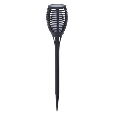 Solar fakkels/toortsen - zwart met vlam effect - op zonne-energie - 62 cm