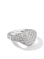 David Yurman bague Chevron en or blanc 18ct pavée de diamants (10 mm) - Argent