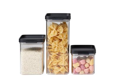 Set van 3 Mepal bewaardozen Omnia nordic black 700 ml + 1100 ml + 2000 ml