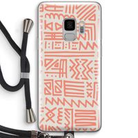 Marrakech Pink: Samsung Galaxy S9 Transparant Hoesje met koord