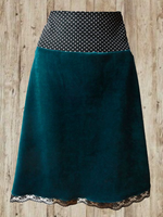 Deep Green Vintage Plain Skirt