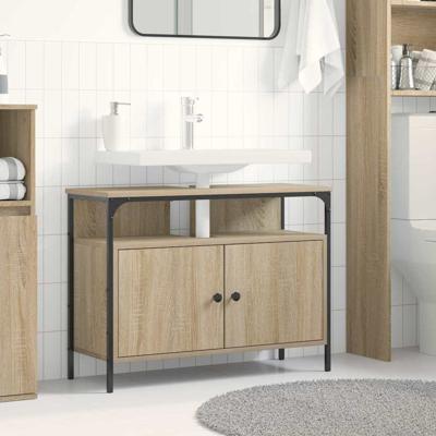 Badkamerkast Bruin 80 x 30 x 60 cm Bewerkt hout