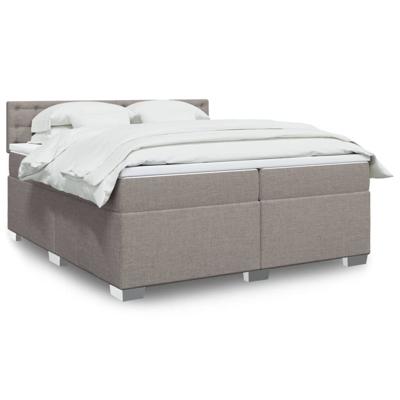Boxspring met matras stof taupe 200x200 cm