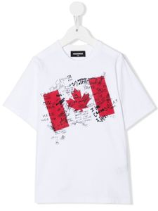 DSQUARED2 KIDS t-shirt à imprimé drapeau - Blanc