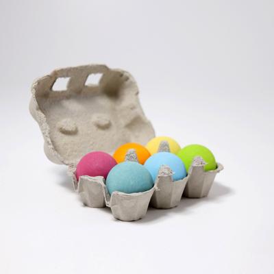 Grimm's Houten Ballen Pastel | set van 6 grote ballen